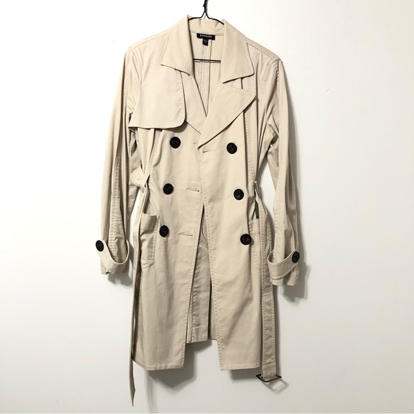 bebe Trench Coat Belted With Pockets Size Medium - Picture 3 of 10